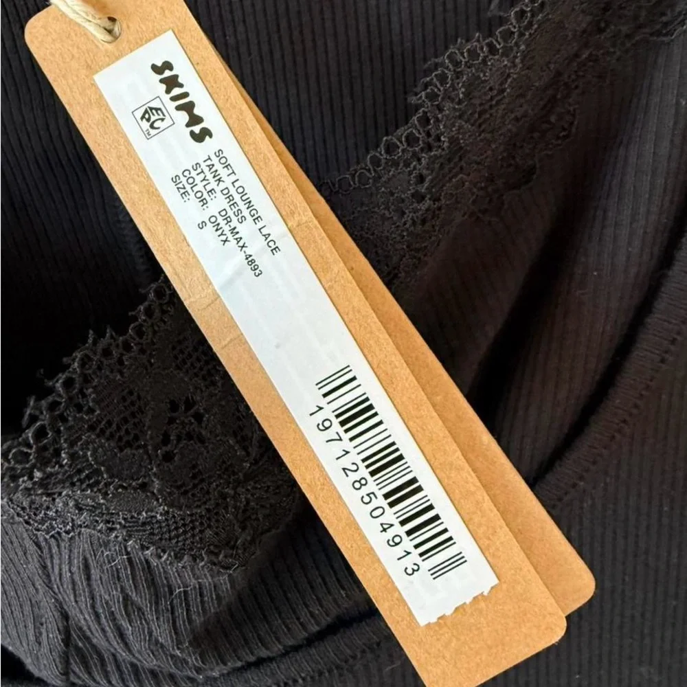 SKIMS RARE! Soft Lounge Long Lace Tank Dress with Bralette - Picture 9 of 11